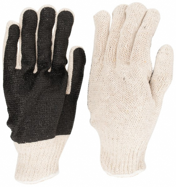 General Purpose Work Gloves: Large, Polyvinylchloride Coated, Cotton & Polyester