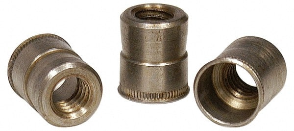 Zinc Yellow Steel Knurled Rivet Nut Pack of 5 #10-32 0.020 to 0.130 25 pk, 