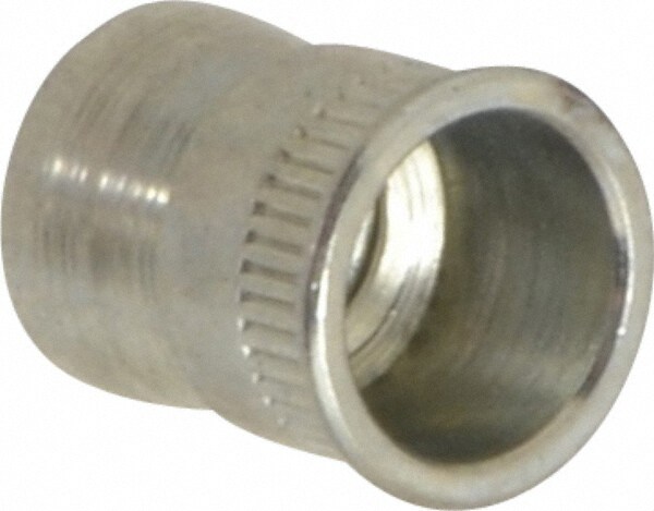 #10-32 UNC, Zinc-Plated, Steel Knurled Rivet Nut Inserts