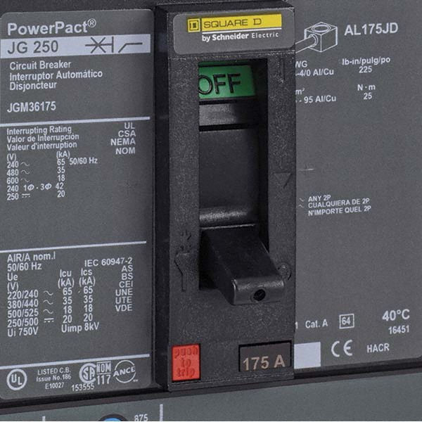 Square D - 200 Amp, 600 VAC, 3 Pole, Panel Mount Molded Case Circuit