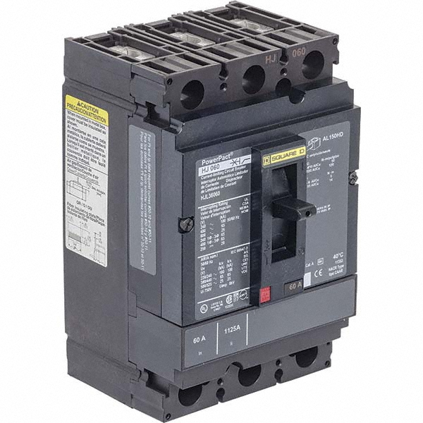 Square D - 60 Amp, 250 VDC, 600 VAC, 3 Pole, Panel Mount Molded Case ...