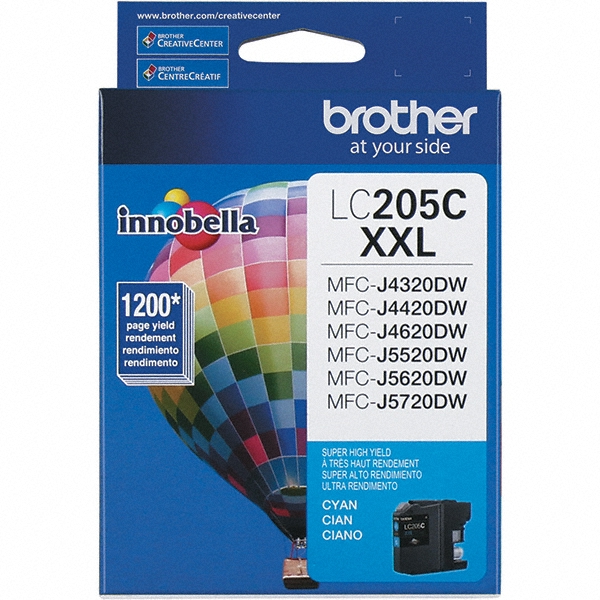 Brother Cyan Ink Cartridge - Use w/ Brother MFC-J4320DW, J4420DW, J4620DW, J5520DW, J5620DW, J5720DW | Part #BRTLC205C