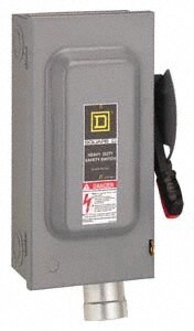 60 Amp, 600 VAC, 3 Pole Nonfused Safety Switch