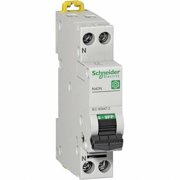 4 Amp, 230 VAC, 1 Pole, DIN Rail Mounted Miniature Circuit Breaker - Magnetic Trip, Multiple Breaking Capacity Ratings, 6, 8 AWG, 76mm Deep x 81mm High x 18mm Wide