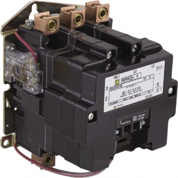 Square D 8502SFO2V05 3 Pole, 380 Coil VAC at 50 Hz, 135 Amp NEMA Contactor Image