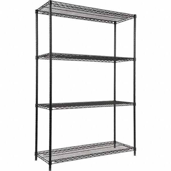 Starter Unit Wire Shelving: 1,250 lb Shelf Capacity, 4 Shelves