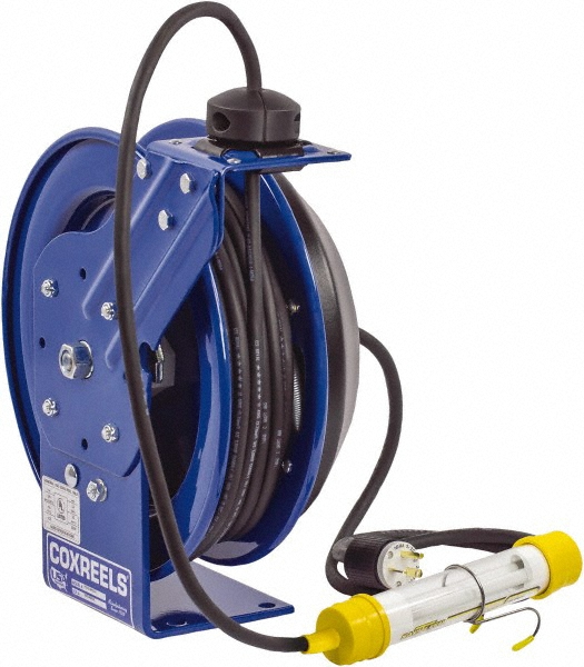 CoxReels 16 AWG, 50' Cable Length, Cord & Cable Reel with Fluorescent Hand Lamp End 56939648