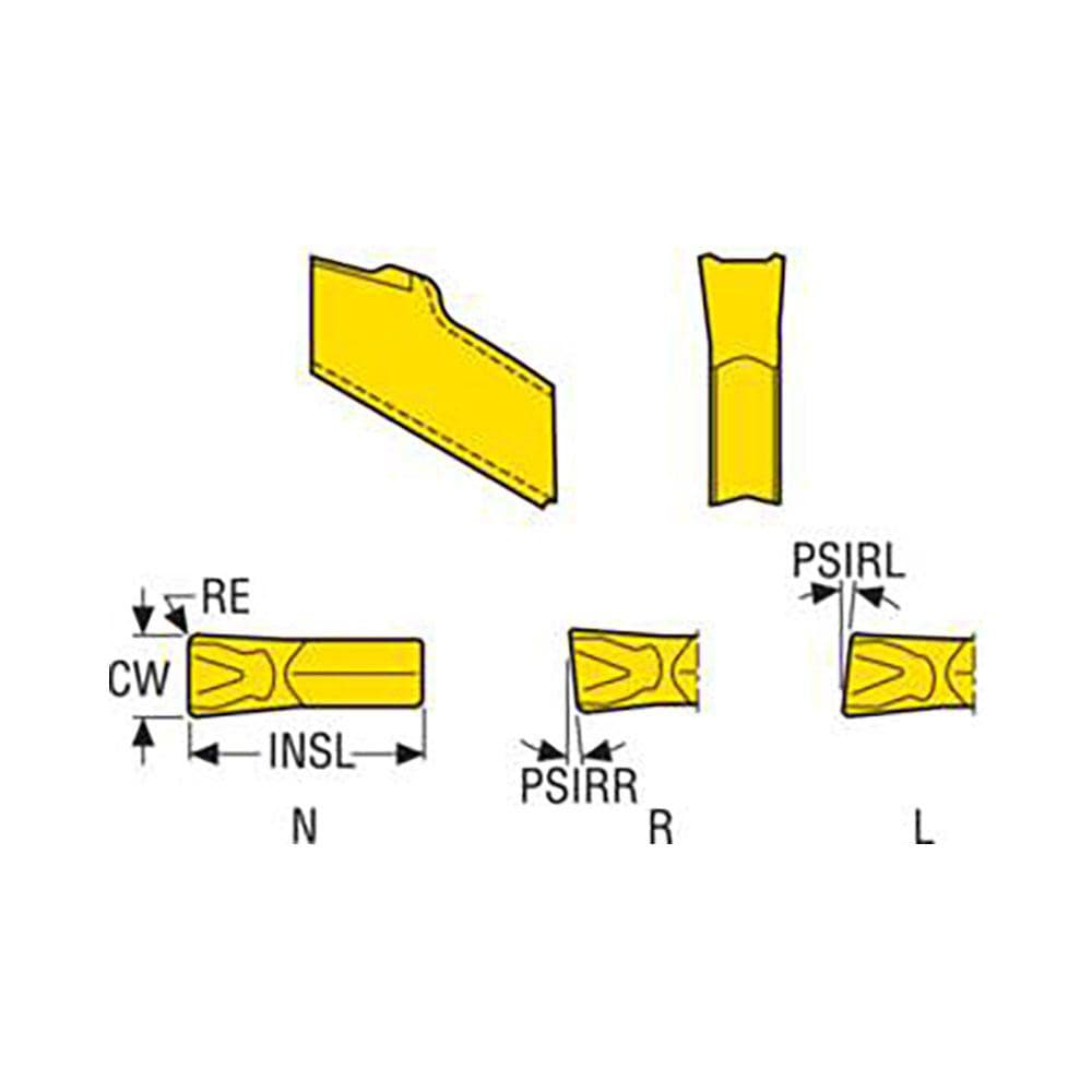 Seco - Cutoff Insert: 150.10-4L6-14 T25M, Carbide, 0.161