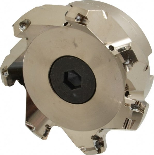 3.94" Cut Diam, 1-1/2" Arbor Hole, 0.236" Max Depth of Cut, 45° Indexable Chamfer & Angle Face Mill