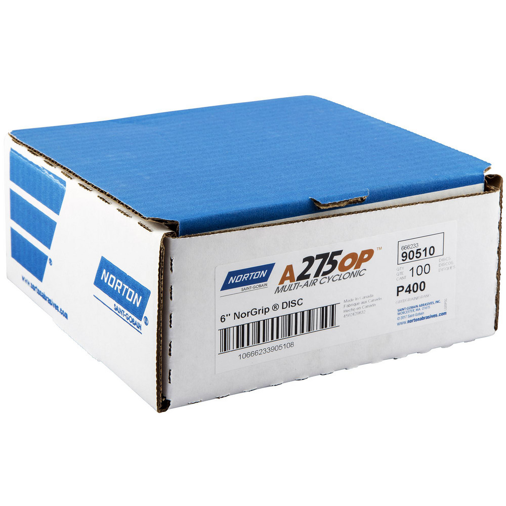 Norton Hook & Loop Disc 6" Disc Dia, 400 Grit, Coated, Aluminum