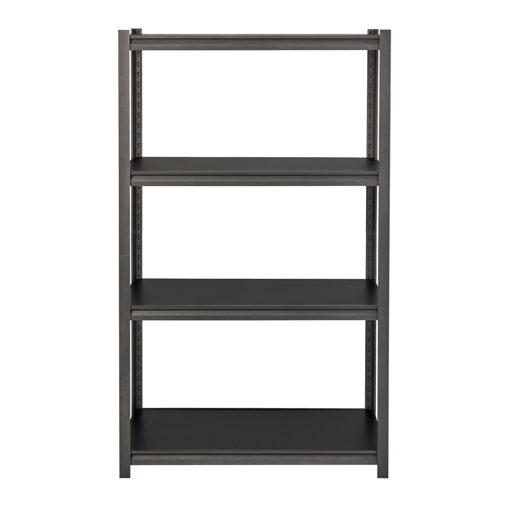 Adjustable Steel Shelving: 36" Wide, 18" Deep, 60" High, Gray - 4 Shelves, 640 lb Capacity