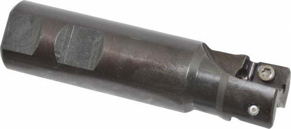 Seco 72158 1" Cut Diam, 0.59" Max Depth, 1" Shank Diam, Weldon Shank, 3.94" OAL, Indexable Square-Shoulder End Mill Image