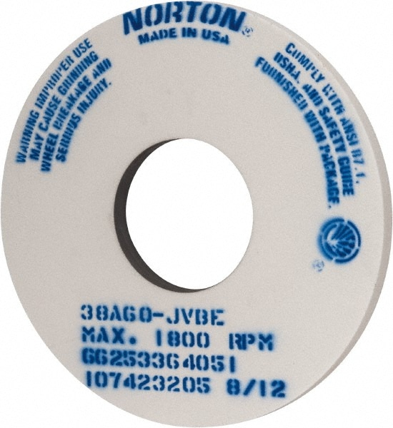 Norton 66253364051 Surface Grinding Wheel: 14" Dia, 1" Thick, 5" Hole, 60 Grit, J Hardness Image