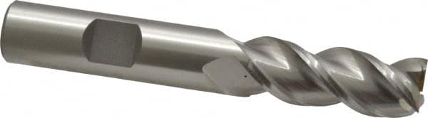 Cleveland C40076 Square End Mill: 1/2 Dia, 1-1/4 LOC, 1/2 Shank Dia, 3-1/4 OAL, 3 Flutes, Powdered Metal 