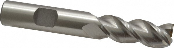 Cleveland C40076 Square End Mill: 1/2 Dia, 1-1/4 LOC, 1/2 Shank Dia, 3-1/4 OAL, 3 Flutes, Powdered Metal Image