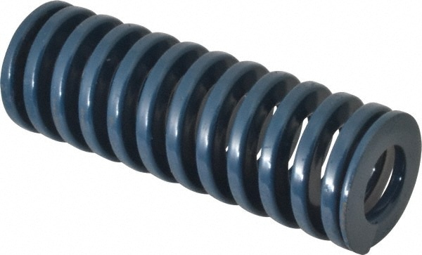 Die Spring: 1-1/4" Hole Dia, 5/8" Rod Dia, 3-1/2" Free Length, Blue
