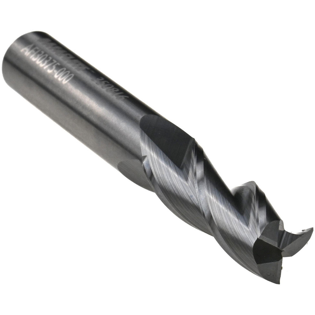 Made in USA | Value Collection Square End Mill: 3/8" Dia, 1" LOC - 2-1/2" OAL, 3/8" Shank Dia, 35 deg Helix, Bright/Uncoated Finish, Single End, AFI