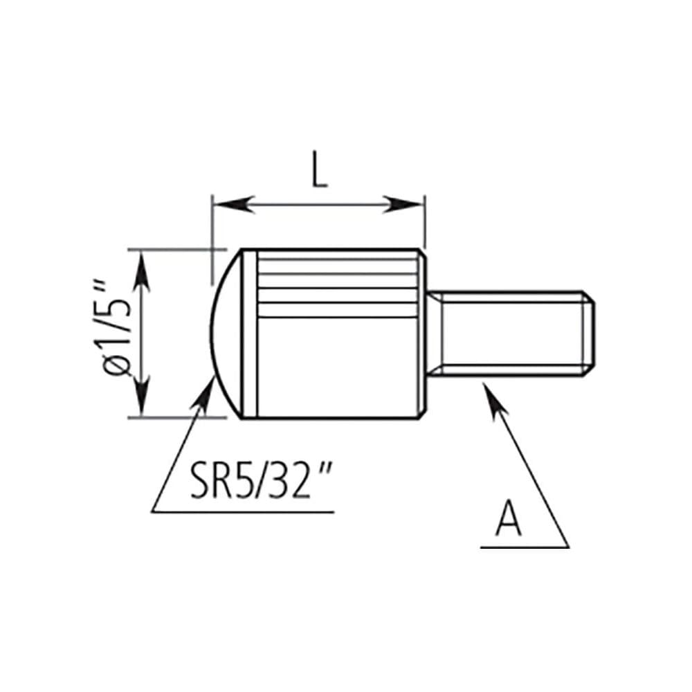 Mitutoyo - Drop Indicator Shell Contact Points: #4-48 Thread, 0.2000 ...