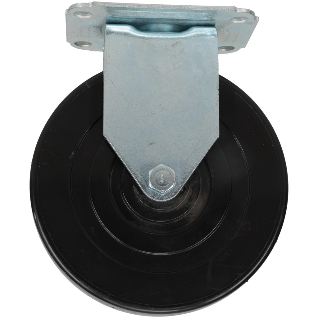 E.R. Wagner Rigid Top Plate Caster: Polyolefin, 145 lb, 5" Dia, 1" Wide, 5-13/16" OAH - 2-3/4 x 3-3/4" Plate, 1-3/4 x 3" Bolt Hole Pattern