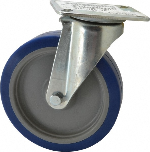 E.R. Wagner 3F28A6B25000197 Swivel Top Plate Caster: Polyurethane, 6" Wheel Dia, 1-1/2" Wheel Width, 450 lb Capacity, 7-3/8" OAH Image