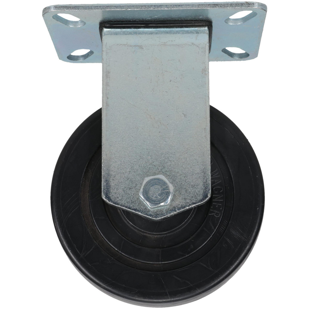 E.R. Wagner Rigid Top Plate Caster: Polypropylene, 375 lb, 4" Dia, 1-3/8" Wide, 5-3/8" OAH - 3-1/8 x 4-1/8" Plate, 2-3/8 x 3-3/8 Slotted to 1-3/4 x