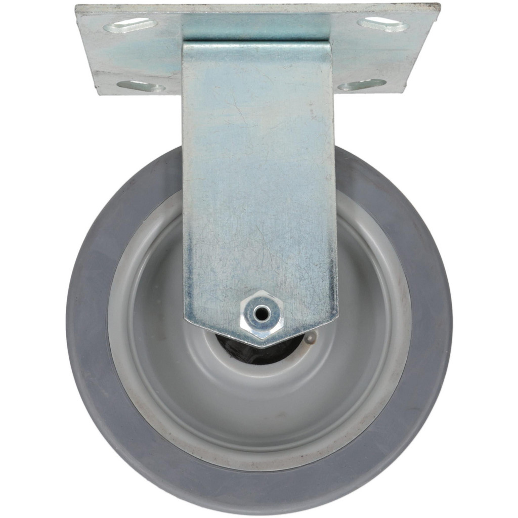 E.R. Wagner Rigid Top Plate Caster: Thermoplastic Rubber, 240 lb, 5" Dia, 1-1/2" Wide, 6-3/8" OAH - 3-3/4 x 4-5/8" Plate, 2-5/8 x 3-5/8 Slotted to 3