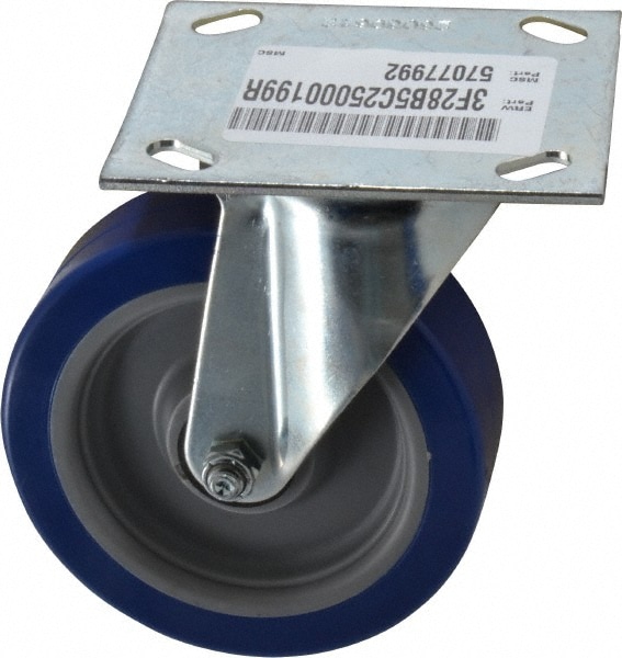 E.R. Wagner 3F28B5C25000199 Swivel Top Plate Caster: Polyurethane, 5" Wheel Dia, 1-1/2" Wheel Width, 450 lb Capacity, 6-3/8" OAH 