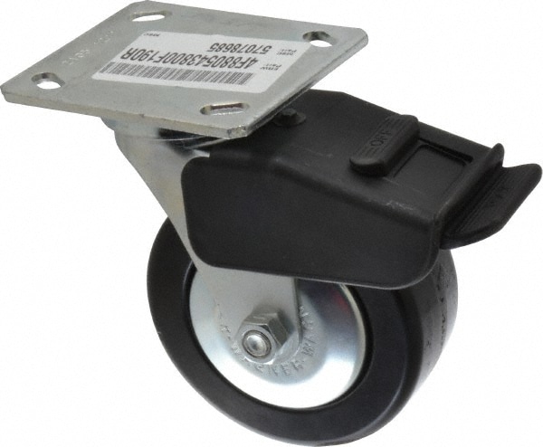 E.R. Wagner 4F880543800F190 Swivel Top Plate Caster: Phenolic, 5" Wheel Dia, 2" Wheel Width, 650 lb Capacity, 6-1/2" OAH 