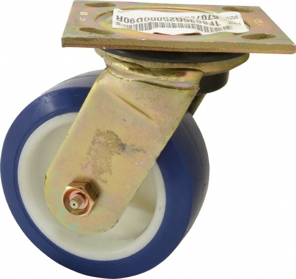 E.R. Wagner 1F8835G25000D90 Swivel Top Plate Caster: Polyurethane, 5" Wheel Dia, 2" Wheel Width, 750 lb Capacity, 6-1/2" OAH 