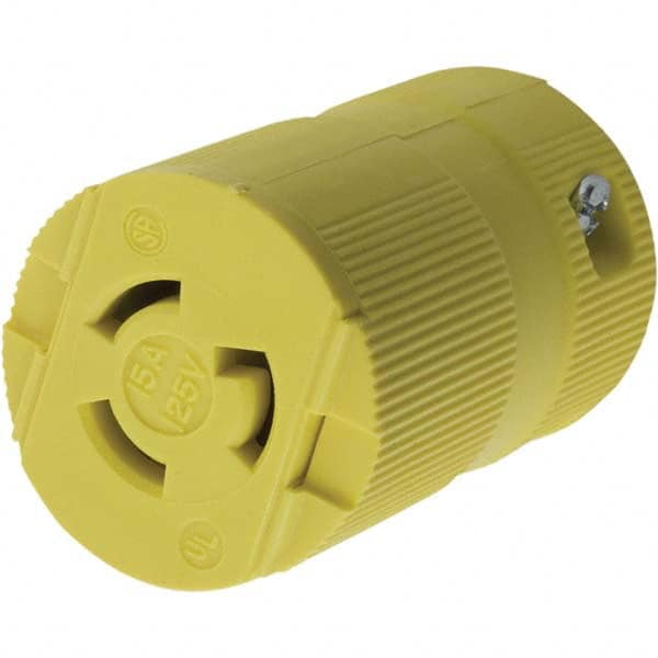 Hubbell Wiring Device-Kellems HBL4729VY Locking Inlet: Connector, Industrial, L5-15R, 125V, Yellow 