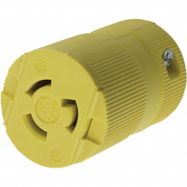 Locking Inlet: Connector, Industrial, L5-15R, 125V, Yellow