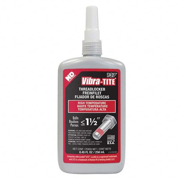 Vibra-Tite. 13725 Threadlocker: Red, Liquid, 250 mL, Bottle 