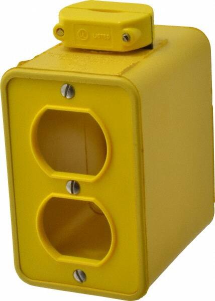 Electrical Portable Outlet Box: Rubber, Rectangle, 1 Gang