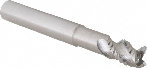 Iscar 5622047 Corner Radius End Mill: 3/8" Dia, 1/2" LOC, 0.008" Radius, 3 Flutes, Solid Carbide Image