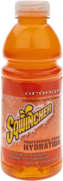 Sqwincher 159030534 Activity Drink: 20 oz, Bottle, Orange, Ready-to-Drink: Yields 20 oz 