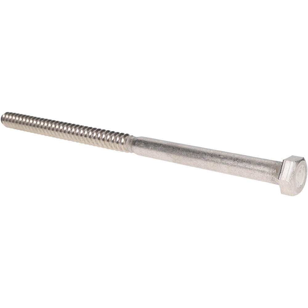 5/8" Screw, 12" Length Under Head, Stainless Steel, Hex Head Lag Screw