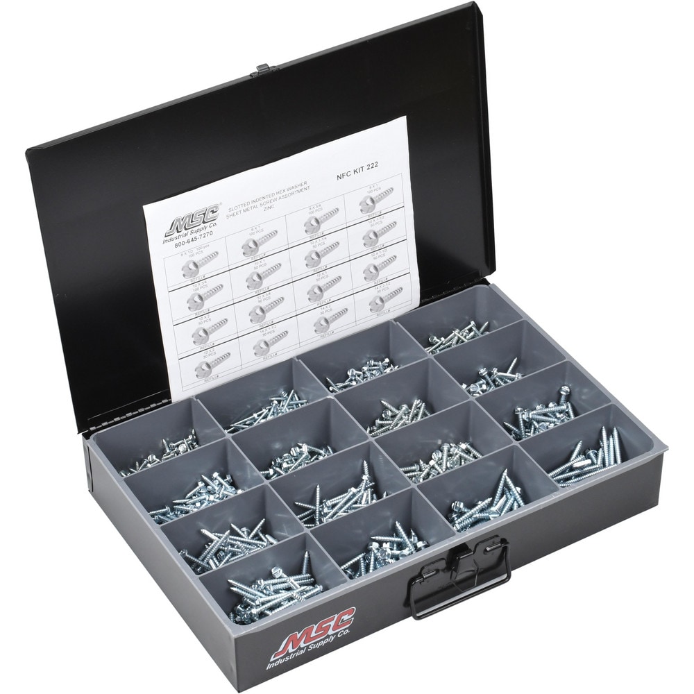 970 Piece, #6-1/2 to #14 - 2-1/2, Steel Set Screw Assortment