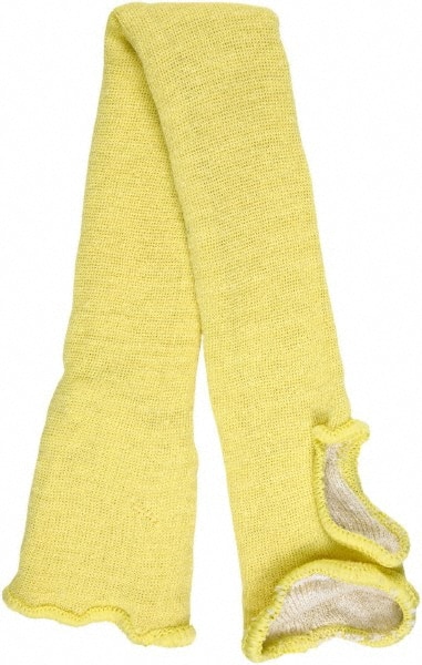 Cut-Resistant Sleeves: Size One Size Fits All, Cotton & Kevlar, Yellow