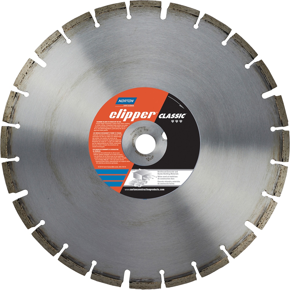 Norton 7660701230 Wet & Dry Cut Saw Blade: 16" Dia, 1" Arbor Hole Image