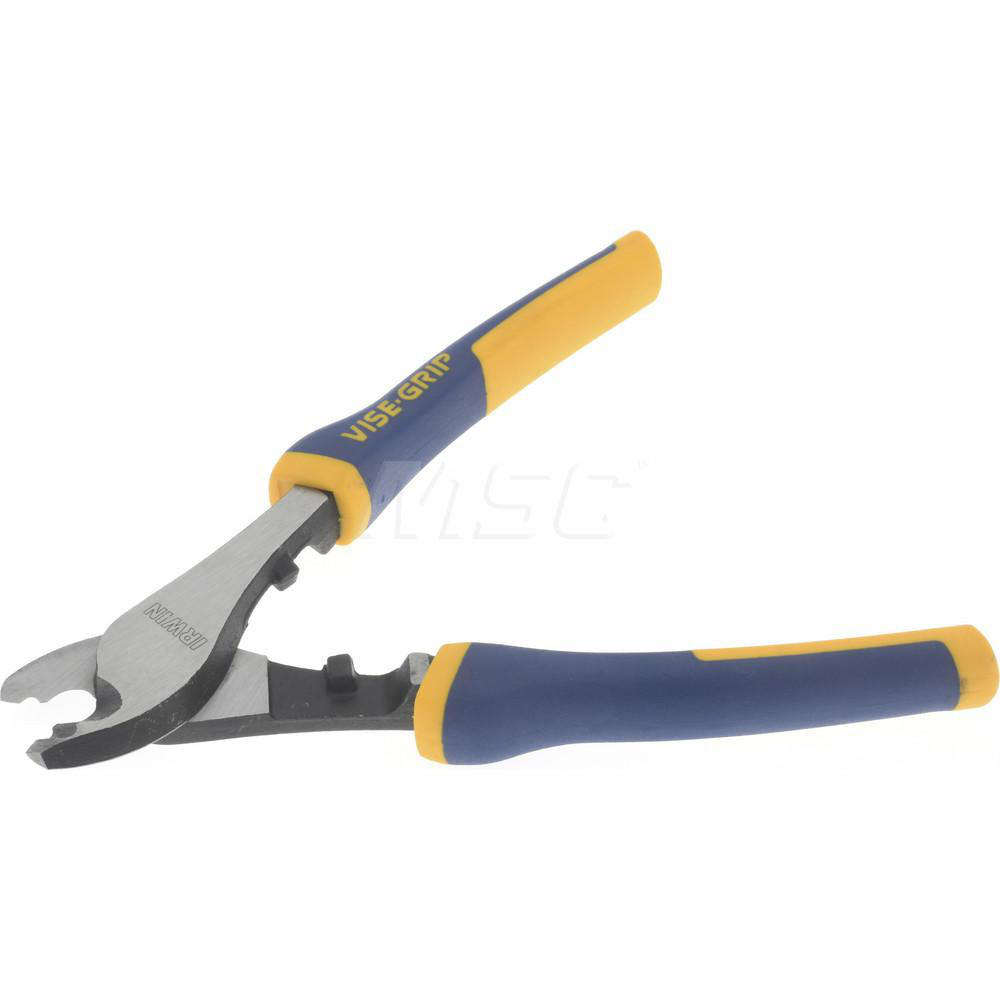 Cable Cutter: Rubber Handle, 8" OAL - 13/16" Jaw Length x 1-1/4" Jaw Width, Rubber Grips Handle