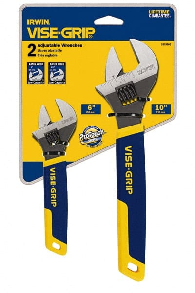 Irwin 2078700 Adjustable Wrench Set: 2 Pc, Inch 