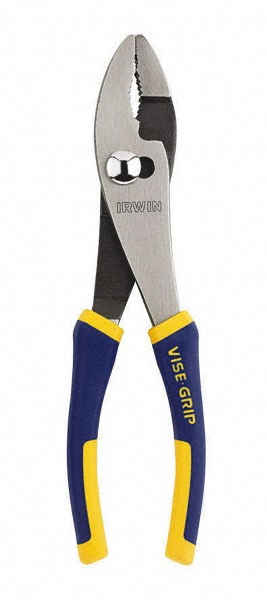 Irwin 8" OAL, 1-5/16" Jaw Length, 1-11/32" Jaw Width, Slip Joint Pliers - Serrated Jaw, Regular Nose Head, Standard Tool, Wire Cutting Shear