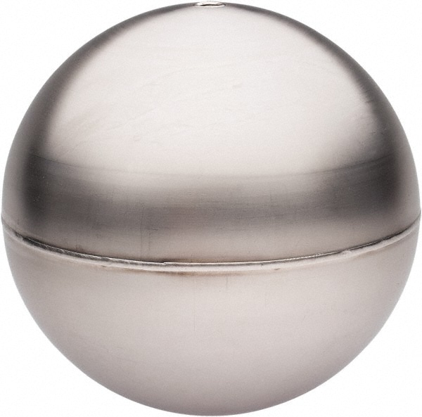 8" Diam, Spherical, Tubed Through Connection, Metal Float