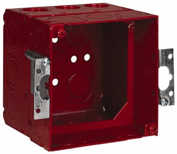 Electrical Fire Alarm Box: Steel, Square, 4" OAH, 4" OAW, 2-1/8" OAD, 2 Gangs