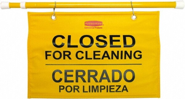 Accident Prevention Sign: Rectangle, "CLOSED FOR CLEANING"