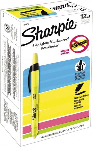 Highlighter Marker: Fluorescent Yellow, AP Non-Toxic, Chisel Point