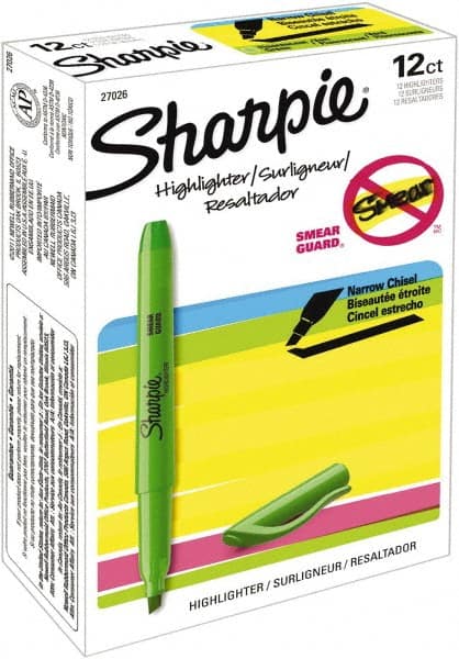 Highlighter Marker: Fluorescent Green, AP Non-Toxic, Chisel Point