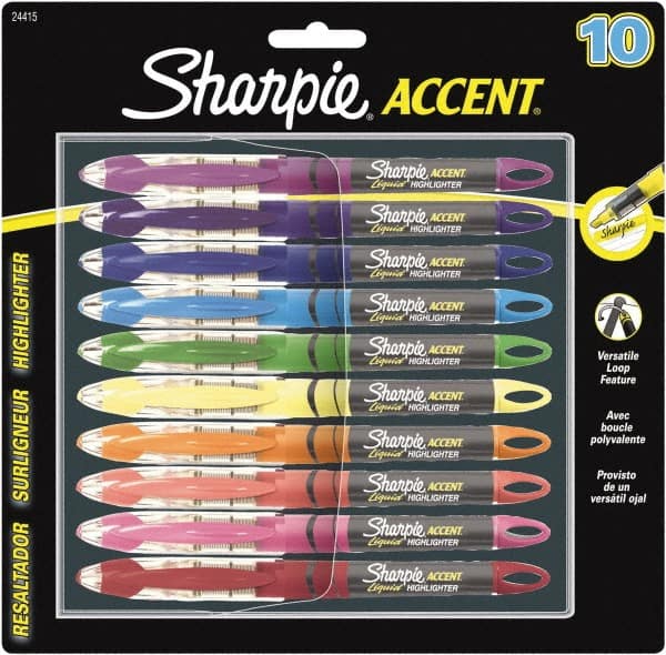 Sharpie - Highlighter Marker: Assorted Color, AP Non-Toxic, Chisel