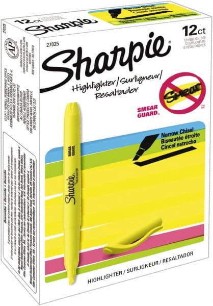 Sharpie Clear View Highlighter Stick, Yellow, 3-Pack