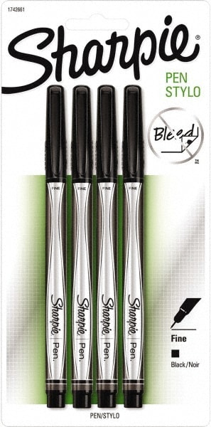 Sharpie Pen. Felt Pens Fine Point Black Ink 4 Pack (1742661